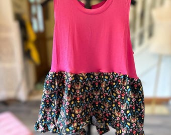 Butterfly Kisses Upcycled Baby Doll Tank Top Fits a Small to XXL