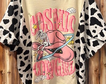 Cosmic Cowgirl Ruffle Sleeve Top Fits a Small to XXL