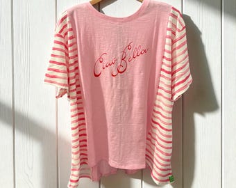 Ciao Bella Upcycled Drop Shoulder Tee Fits a Small to XXL