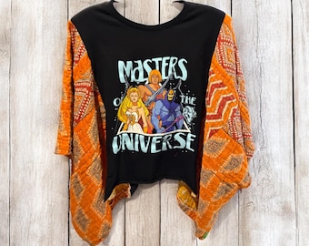 Masters of the Universe Upcycled Vintage Kantha Upcycled Tee Fits Small to XXL Cropped