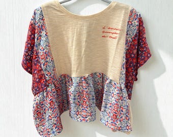 Love Conquers All Upcycled Ruffle Doll Baby Fits Small to XL Long Cropped