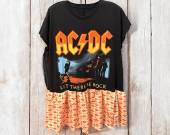 AC/DC Rockstar Peekaboo Dress Fits Small to XXL