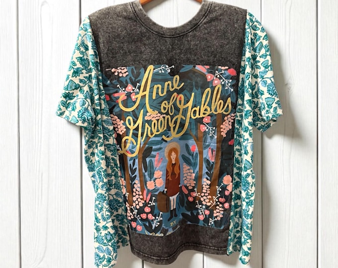Featured listing image: Anne of Green Gables Upcycled Drop Shoulder Tee Fits a Small to XL