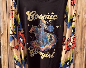 Cosmic Cowgirl Mixed Up Top Fits Small to XL