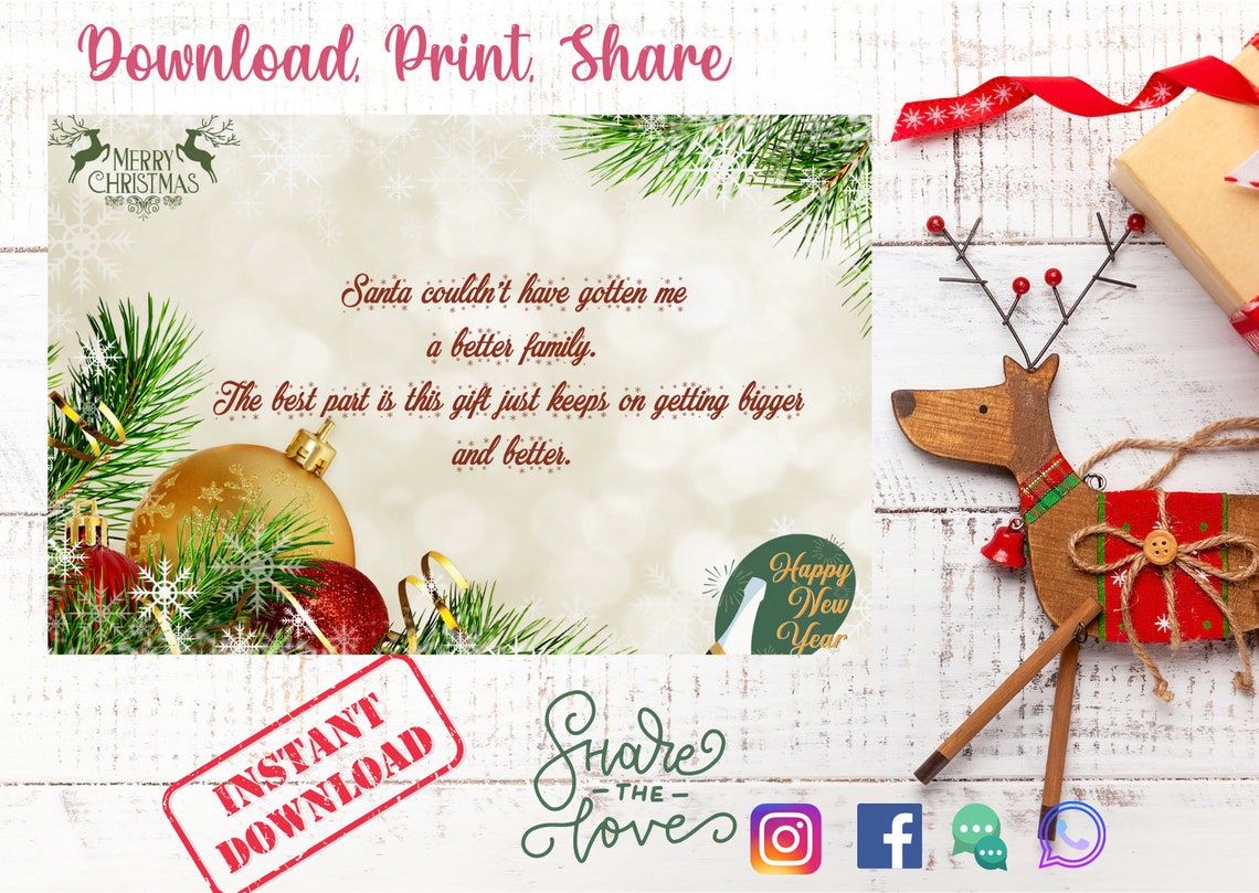 Carte de vœux de Noël en famille/Joyeux Noël/Joyeuses | Etsy