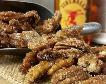 Fireball Whiskey Cinnamon Pecans, Handcrafted, Perfect Snack