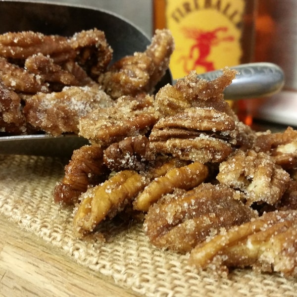 Fireball Whiskey Cinnamon Pecans, Handcrafted, Perfect Snack