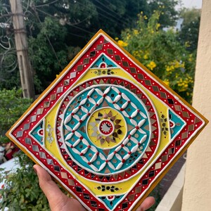 Rangoli Wall Lippan Art, Lippan Art, Clay and Mirror Art - Etsy