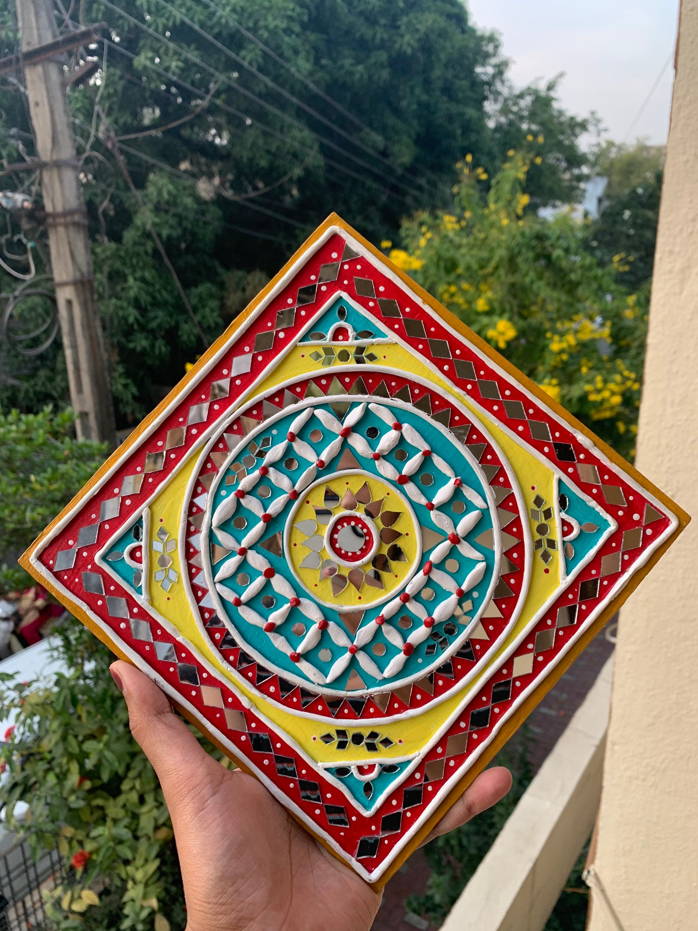 Buy Rangoli Wall Lippan Art Lippan Art Clay And Mirror Art Online In buy-rangoli-wall-lippan-art-lippan-art-clay-and-mirror-art-online-in