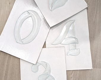 Clear Beveled Glass Number, Stained Glass Mosaic Supplies (6 inch)