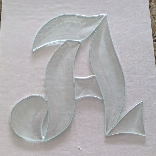 Letter Bevels, Large 6-7" H, Clear Bevel, Stained Glass Projects, Craft Supplies, Letters A-P, R-W, Y, Z