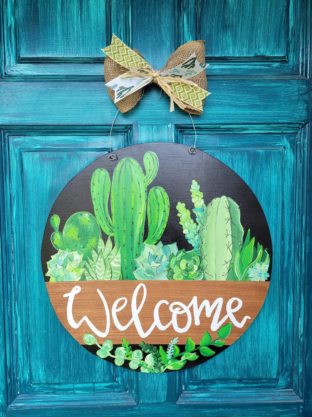 Custom Cactus Succulent Door Hanger Free Shipping Custom Etsy