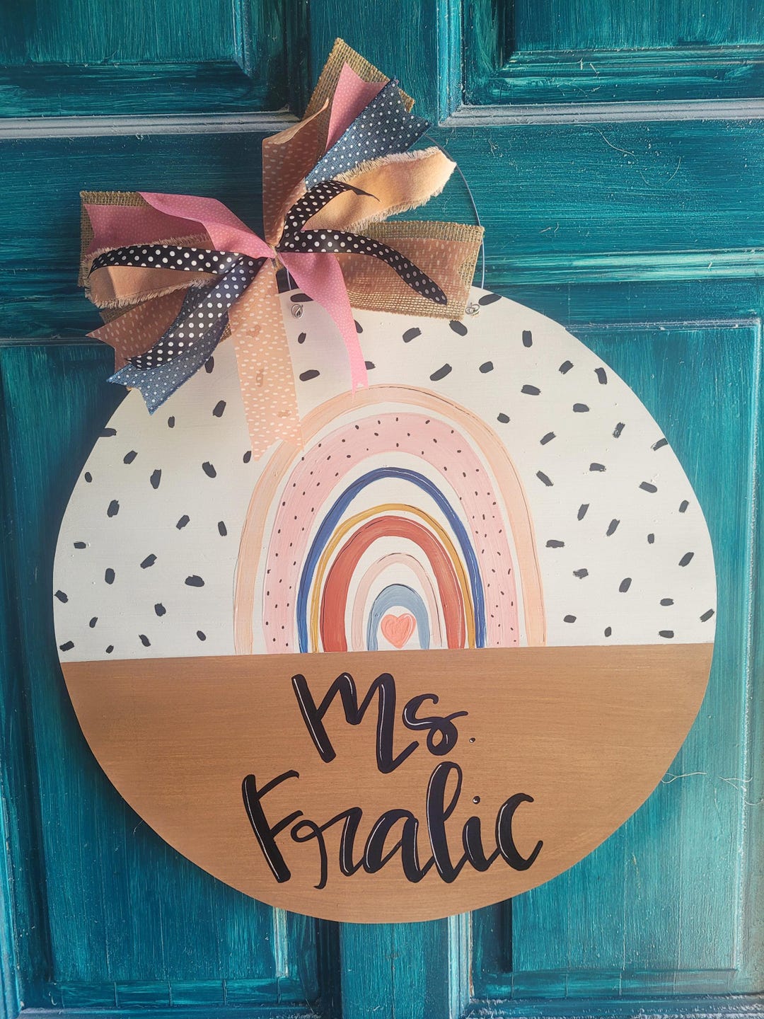 Rainbow Colorful Teacher Classroom Door Hanger - Free Shipping - Custom ...