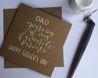 Funny Father’s Day Card l Favourite Parent| Happy Father's Day Card | Handmade Card | Calligraphy Card | Father's Day Card