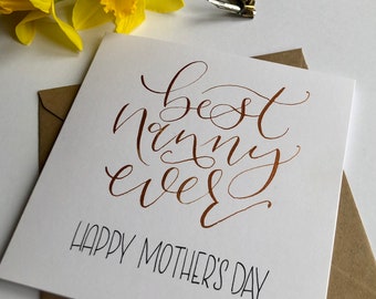 Best Nanny Ever | Happy Mother's Day Card | Handmade Card | Calligraphy Card | Mother's Day Card | Best Nanny Ever