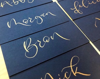 Place Cards | The Blue Collection | Handwritten Calligraphy Place Cards | Name Cards | Place Settings | Wedding Place Cards