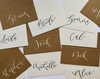 Placez des cartes | La collection naturelle | Calligraphie manuscrite Cartes de | Cartes de visite | Paramètres de placement | Cartes de mariage