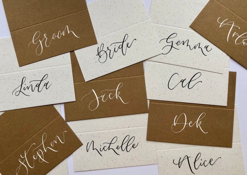 Place Cards The Natural Collection Handwritten Calligraphy Place Cards Name Cards Place Settings Wedding Place Cards image 1