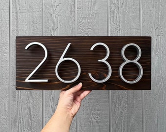 Address Sign For House, Horizontal Address Plaque, New Home Sign, House Numbers Modern Black, First Home Gifts For Couple, Wood Address Sign
