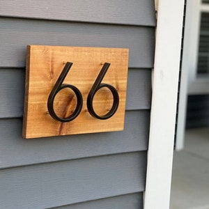 House Number Sign, Horizontal Address Plaque, Wood Number Sign, Modern Floating Numbers, Address Sign, Personalized Gift, Porch Sign