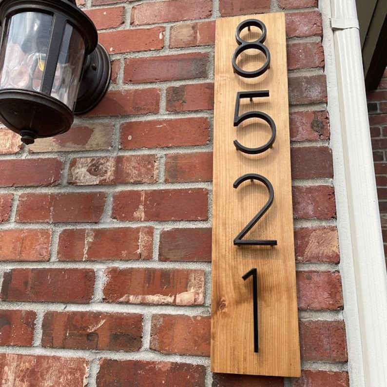 House Number Sign Vertical Address Sign House Address Etsy