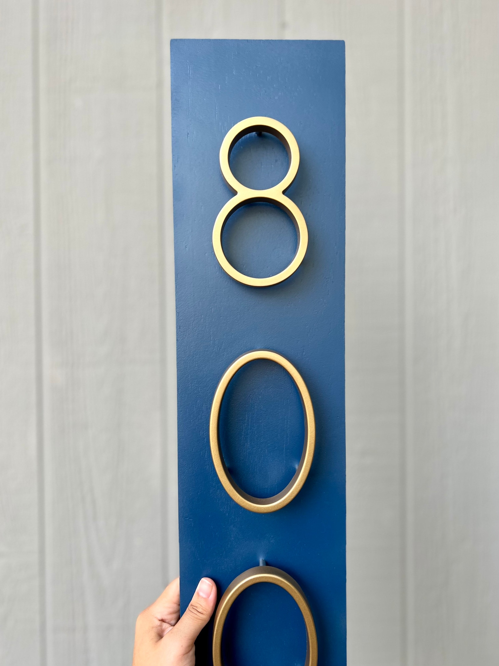 Gold House Numbers Modern Address Sign Vertical Address Etsy
