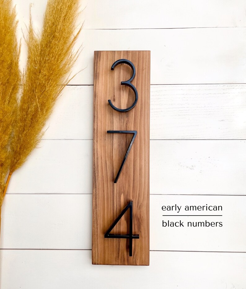 Address Plaque Wood Address Sign Modern House Numbers Etsy