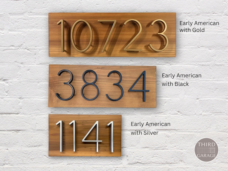 Address Sign For House, Horizontal Address Plaque, New Home Sign, House Numbers Modern Black, First Home Gifts For Couple, Wood Address Sign image 6
