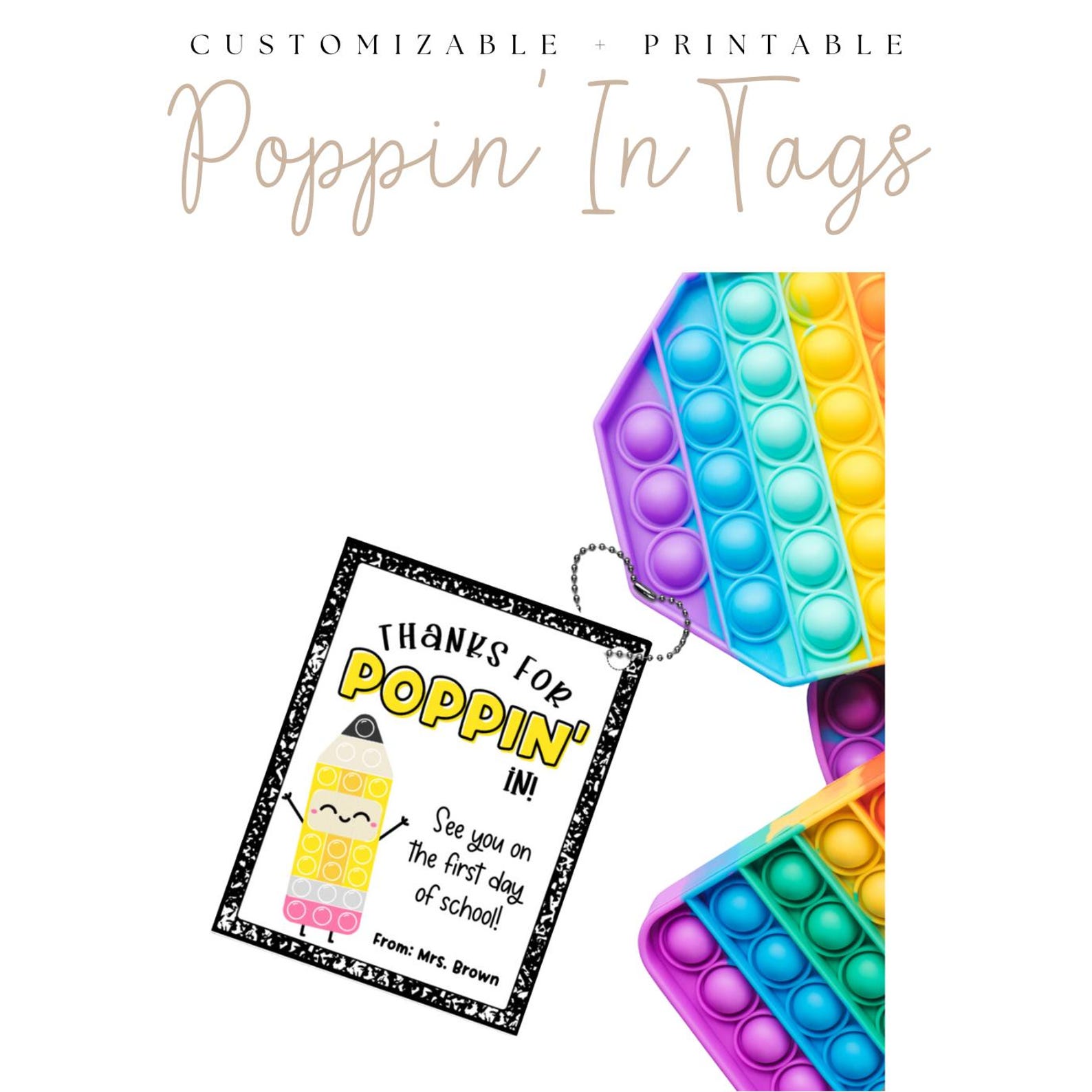 Back to School Pop Fidget Favor Tags: Meet the Teacher (printable) - Etsy