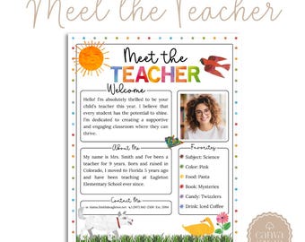 Editable Meet the Teacher Template: Eric C Classroom Printable (Canva Digital Download)