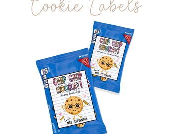 Editable Back to School Favor Tags: Chip Chip Hooray Printable (Digital Download)