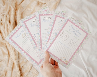 Grandmillennial Goose Baby Shower Games Bundle 5x7 | Printable Baby Shower Games Pack | Instant Download Baby Shower Activities |
