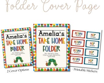 Eric Carle Hungry Caterpillar Inspired Binder Cover for Classroom Take-Home Binders/Folders