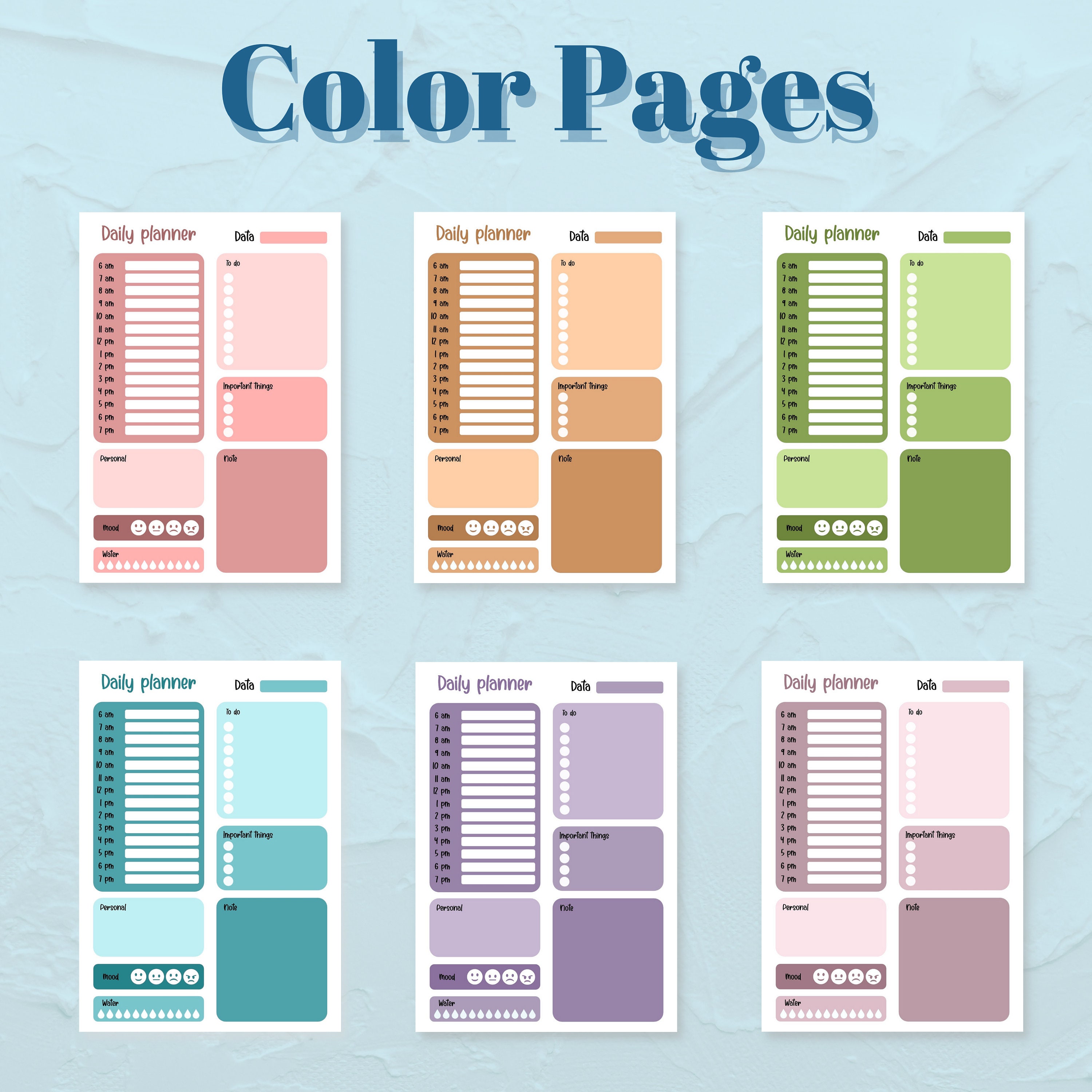 Daily Schedule Printable Etsy