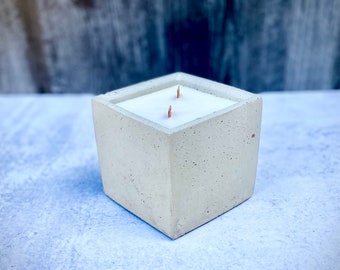 Large Concrete Candle | 4x4.5in |16oz | Modern | Cement | Real Estate Gift | Luxury | Housewarming | Reusable | Refill | Reuse Candle