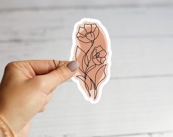 Sticker fleur dessin au trait
