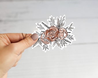 Sticker aquarel bloem