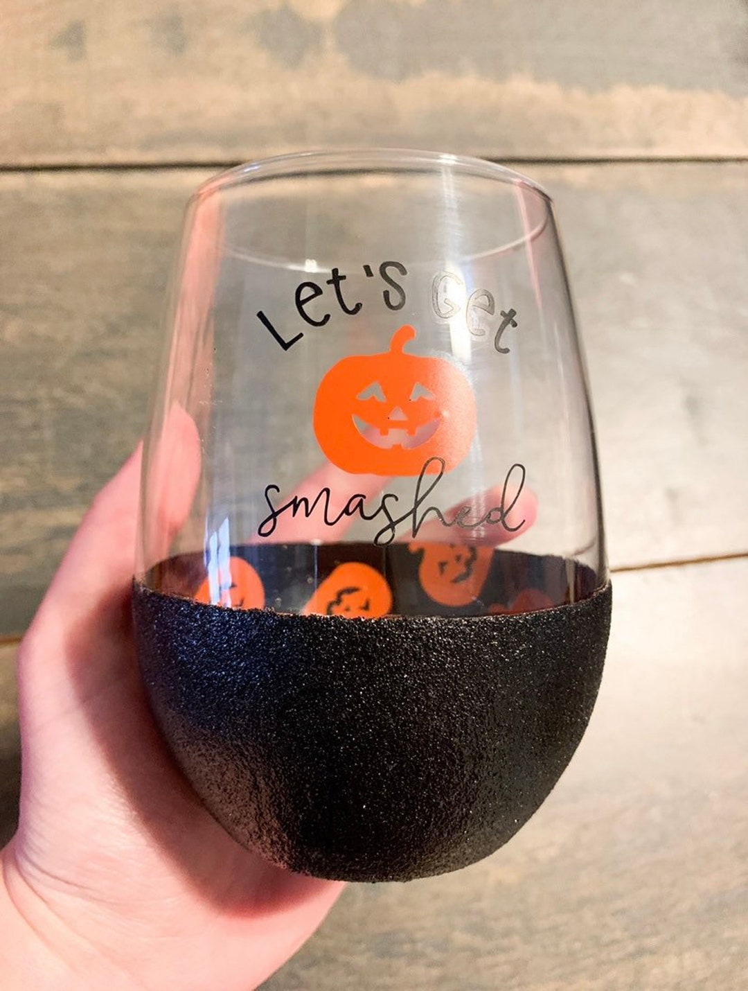 Lets Get Smashed Peekaboo Wine Glass - Etsy Norway