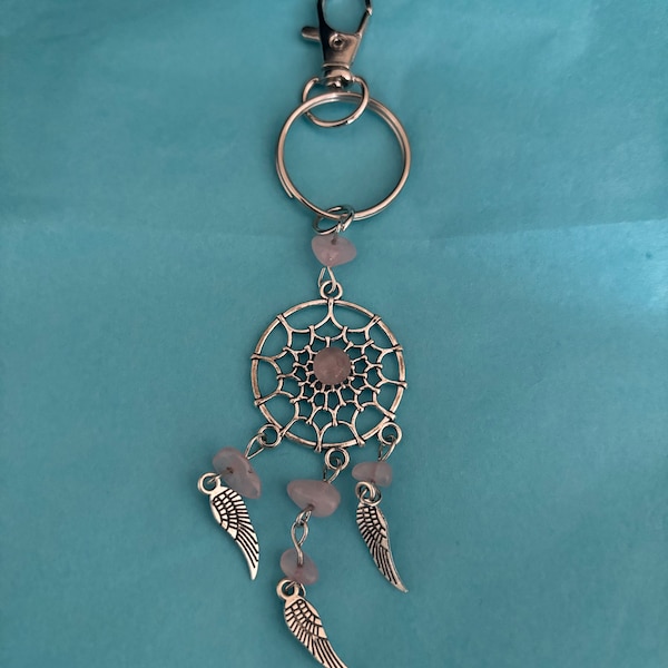 Dreamcatcher with crystal gems keyring peace and harmony