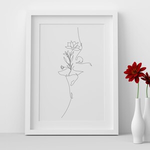 Print Abstract Dancer, One Line Ballerina Body Print, Black White Artwork, Dance Poster, Minimalist Female Sketch, Lady Decor Ballet. image 10