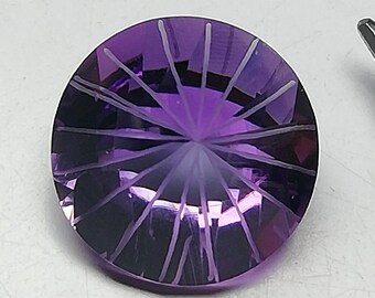Amatista tallada/Forma redonda/Amatista tallada AAA+ (8,00 quilates)/Amatista tallada en paraguas/Amatista de la mejor calidad/Piedra preciosa de amatista natural