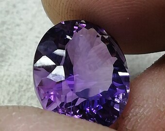 Ovalado de corte especial/Ideal para anillos/Amatista ovalada cóncava AAA+, amatista púrpura, amatista cóncava natural, amatista ovalada suelta