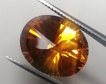 Citrino natural/Corte facetado ovalado/Piedra 100 % natural/Corte suelto calibrado/Fabricación de piedras preciosas para joyería/Buen color