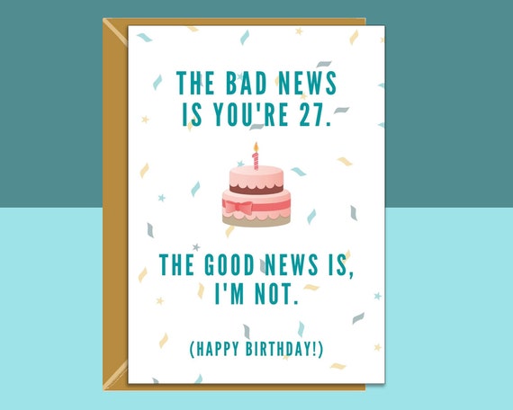 Funny 27th Birthday Card for Him or for Her on Turning 27 - Etsy Hong Kong Funny 27th Birthday Card for Him or for Her on Turning 27 - Etsy Hong Kong