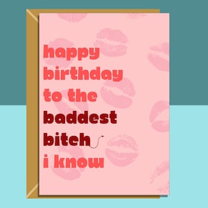 ¡Tarjeta de cumpleaños personalizada y divertida para tu mejor amiga, amiga, hermana o cualquier otra perra mala en tu vida!