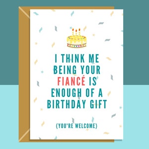 Cartão de aniversário engraçado para noivo - Ideal para seu noivo - Personalizado - Para ele ou para ela - Cartão atrevido de aniversário