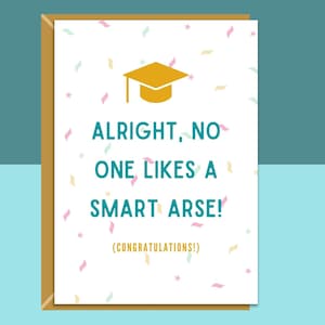 Funny Graduation Card - Personalizado en el interior si es necesario - Universidad - Colegio - Facultad de Derecho u otro - Para Él o Para Ella - Tarjeta de Posgrado