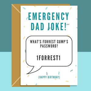 Cartão de aniversário engraçado - piadas do pai - Forrest Gump - para ele - ideal para o aniversário do pai - pode ser personalizado por dentro.
