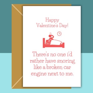 Tarjeta de San Valentín divertida snoring - Para él o para ella