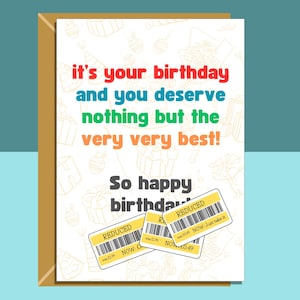 Cartão de aniversário engraçado - personalizado - para ele ou ela - amigo, irmão, irmã, mãe, pai, qualquer idade - 18, 20, 30, 35, 40, 50, 60.